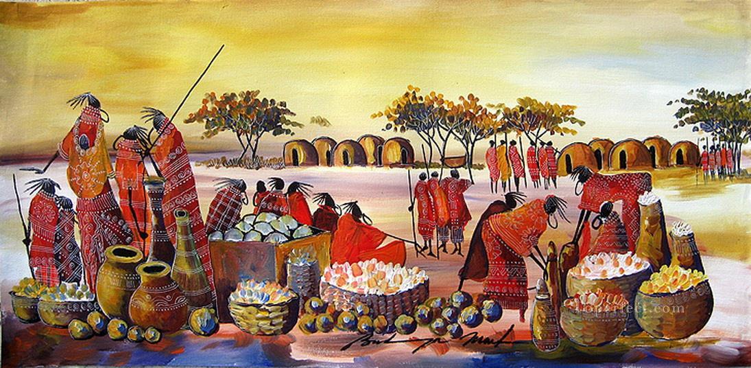 Maasai Marché de l’Afrique Peintures à l'huile